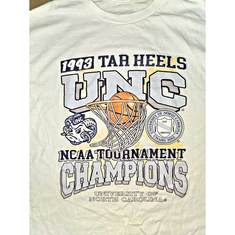 1993 UNC NORTH CAROLINA TAR HEELS NCAA CHAMPIONS T-SHIRT SMAL Basketball